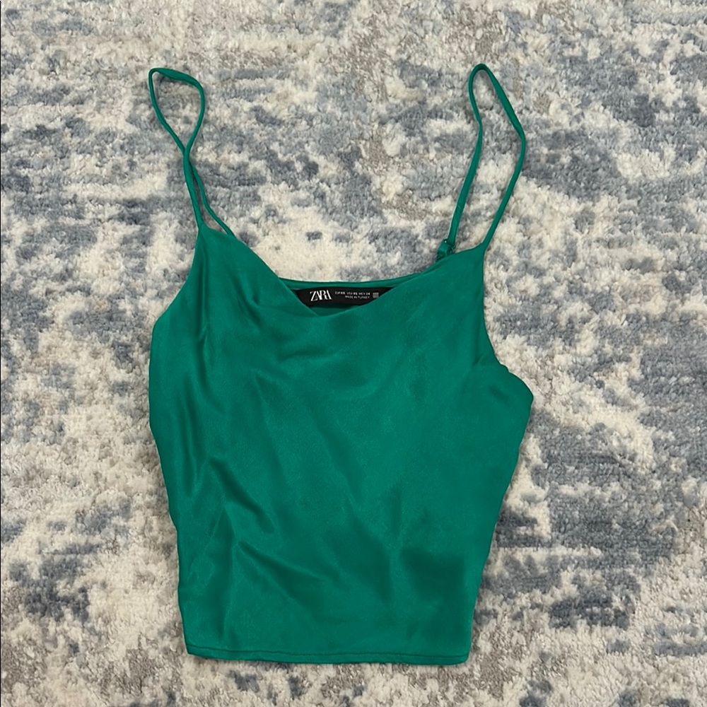 Zara Green cowl neck top